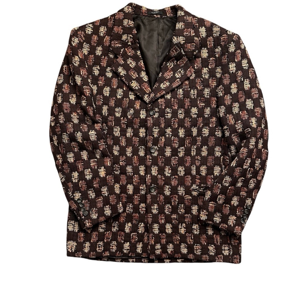 Vintage Al Barden Tweed Blazer 40R Brown Textured Wool Sport Coat